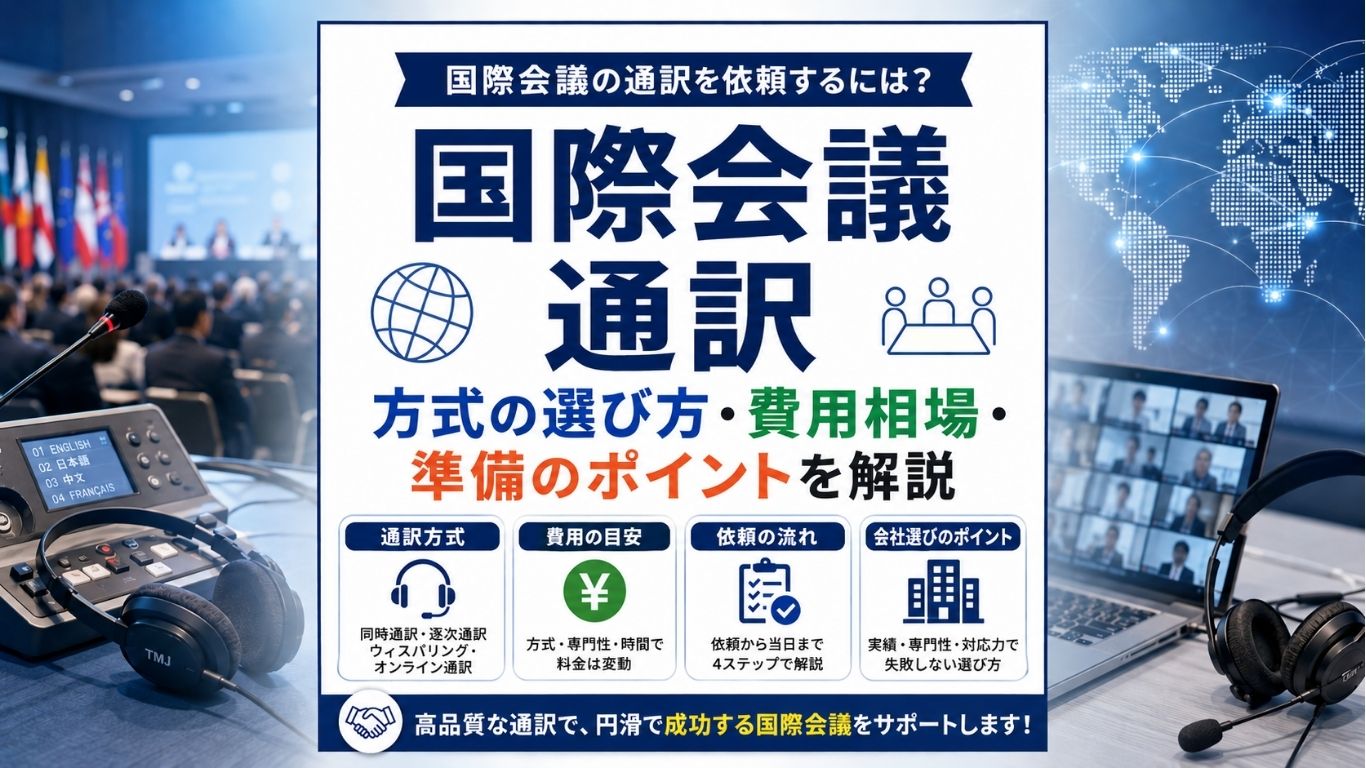 国際会議の通訳を依頼するには？方式の選び方・費用相場・準備のポイントを解説